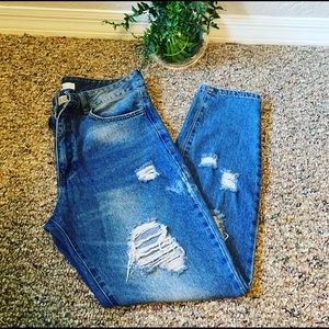 Forever 21 High Rise Distressed Skinny Jeans